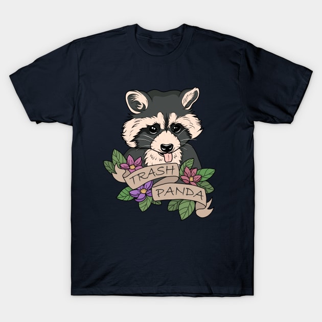 Raccoon - Trash Panda T-Shirt by valentinahramov